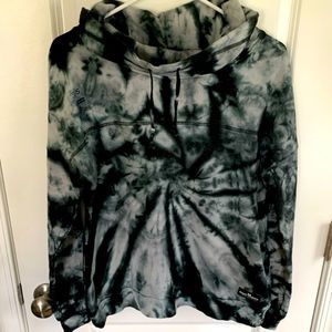 NWT Simply Southern Black Tie-Dye Cowl Neck Sweatshirt, Size Small